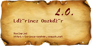 Lőrincz Oszkár névjegykártya